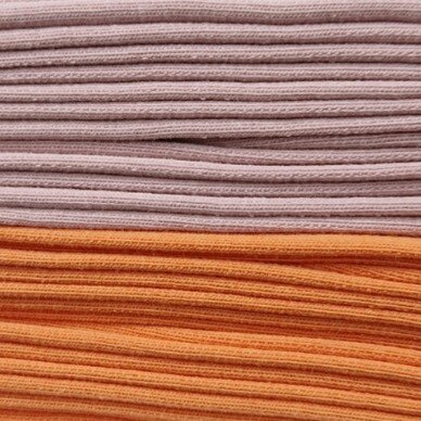 soft sweat biologische french terry KicKenStoffen oranje en oud roze licht