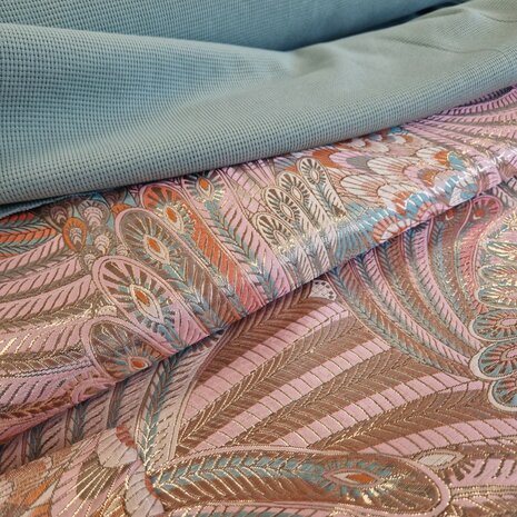 jacquardstof 1171229 met wafeltricot 406104WF - KicKenStoffen