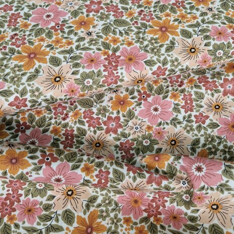 Jursie katoen retro veldbloemen - KicKenStoffen 23716