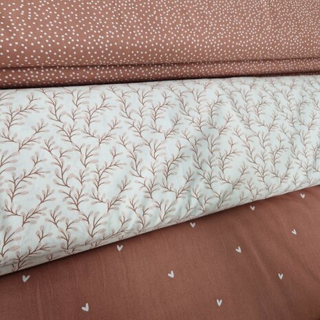 Jursie katoentjes roze-terracotta kleuren  - KicKenStoffen