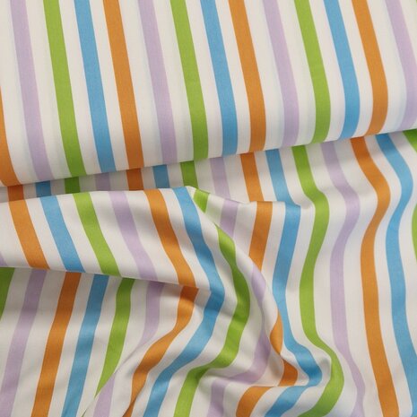 pastel strepen satijn katoen BEEBSstofjes - kickenstoffen
