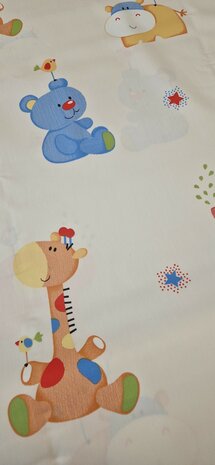 kinderdieren en sterretjes satijn katoen BEEBSstofjes - kickenstoffen