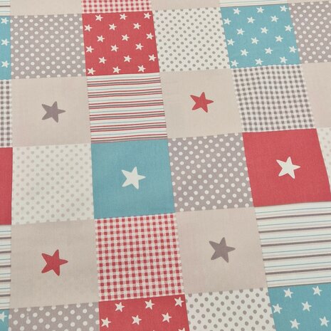 Udi katoen patchwork sterren pip BEEBSstofjes