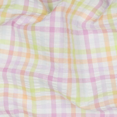 seersucker ruit pastel kleuren Poppy -KicKenStoffen
