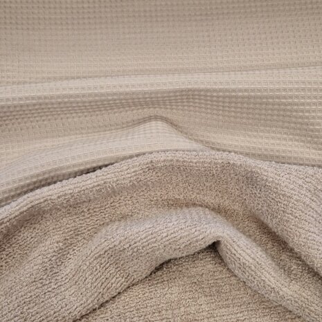 badstof wafel beige - KicKenStoffen