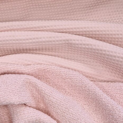 badstof wafel roze - KicKenStoffen