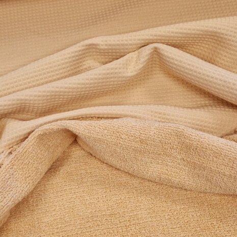 badstofwafel camel-beige - KicKenStoffen