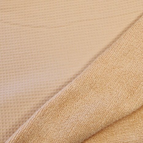 badstofwafel camelbeige - KicKenStoffen