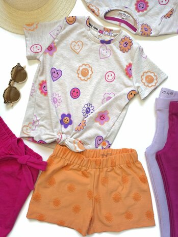 glitter tricot shirt en badstof tricot short en ribtricot soft leggings gemaakt door mbym.sewing - stoffen KicKenStoffen