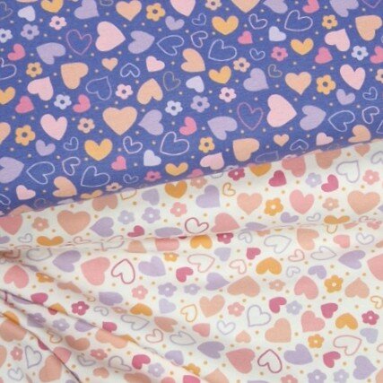 Poppy fabrics flanel met hartjes van KicKenStoffen