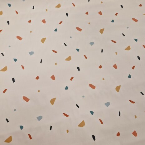 granito print aqua protect stof - regenjassen stof KicKenStoffen Swessie design