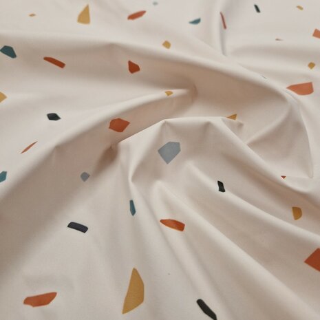 granito print aqua protect stof - regenjassen stof KicKenStoffen Swessie design
