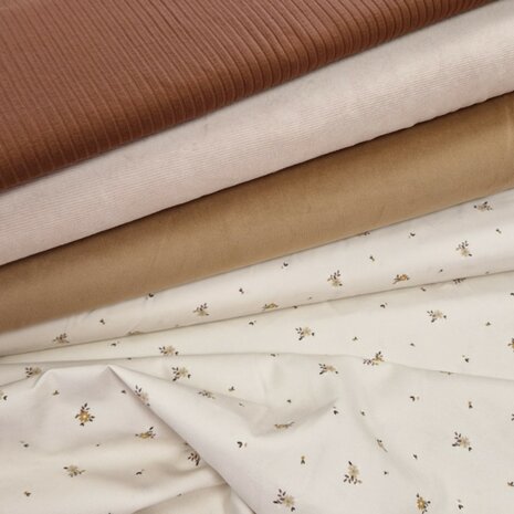 bloem corduroy extra fijne rib van KicKenStoffen 94529 met ander ribstoffen 