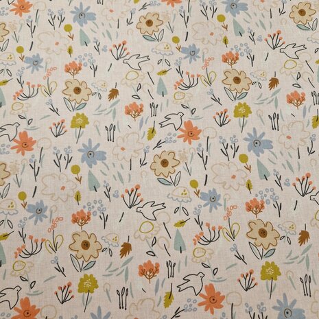 coated cotton flowers and birds - Swessie