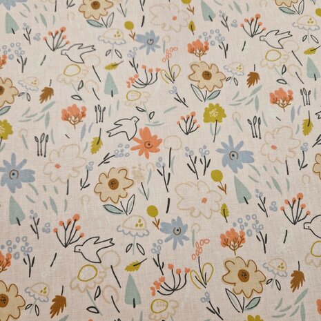 coated cotton flowers and birds - Swessie