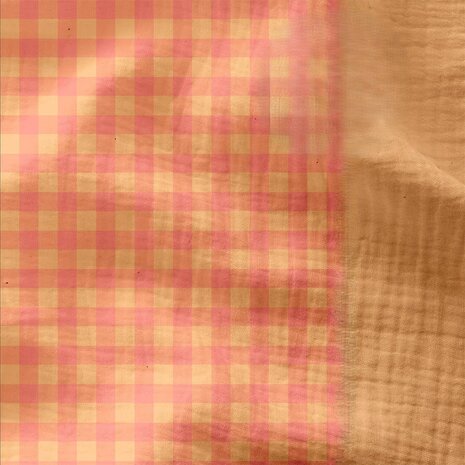 dubbelzijdige ruiten hydrofiel sorbet melon van KicKenStoffen
