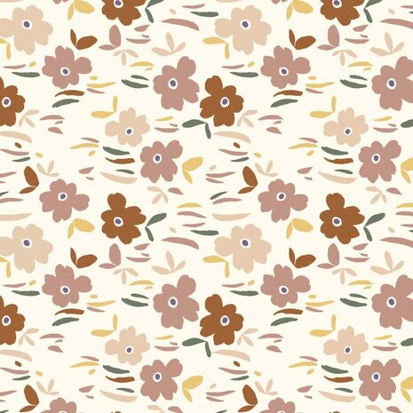 bloemen voile poplin katoen swessie - KicKenStoffen