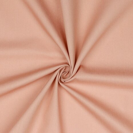 roze nude salmon uni katoen van KicKenStoffen