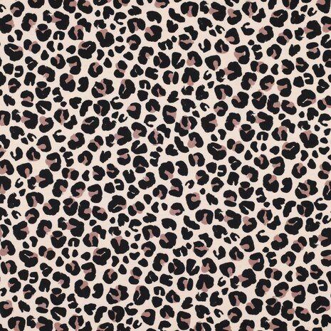 French terry panterprint Happy Faces van KicKenStoffen