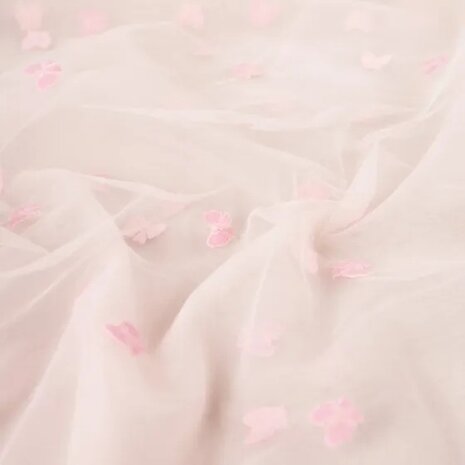 ylon mesh &amp; embroidery bow tie baby rose KicKenStoffen
