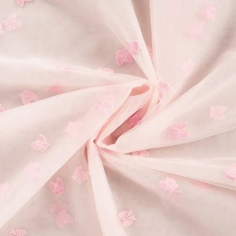 ylon mesh &amp; embroidery bow tie baby rose KicKenStoffen