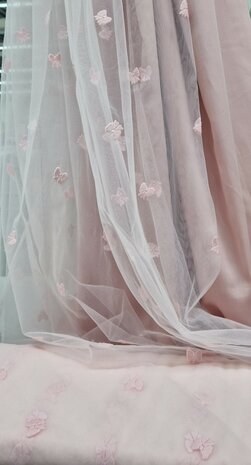 nylon mesh &amp; embroidery strikjes baby rose KicKenStoffen