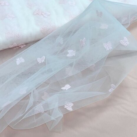 tulle strikjes roze met uni katoen roze 1170503 - KicKenStoffen