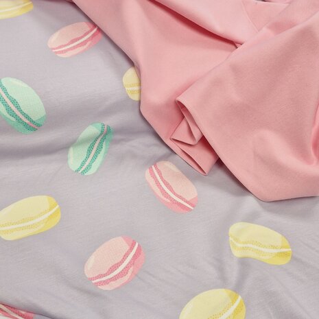licht roze boordstof met macaron tricot - kickenstoffen