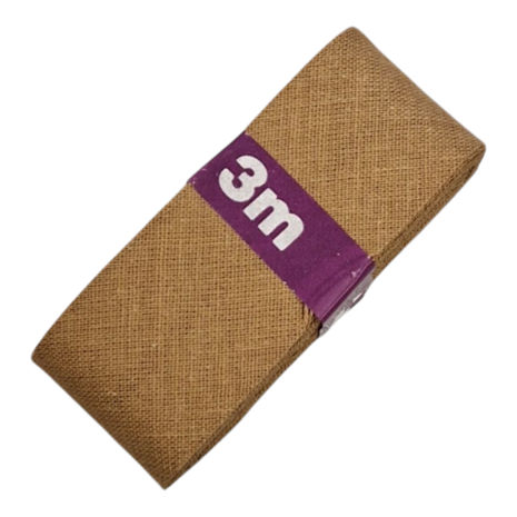 licht bruin katoen biasband 3cm - oaki doki - KicKenStoffen
