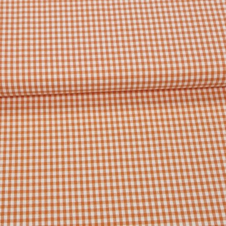 oranje 5mm boerenbont ruitje - katoen KicKenStoffen