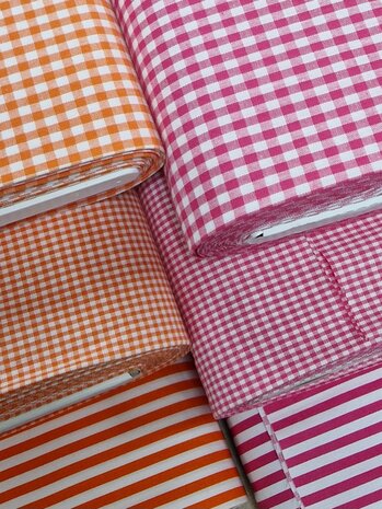 oranje en fuchsia katoentjes KicKenStoffen