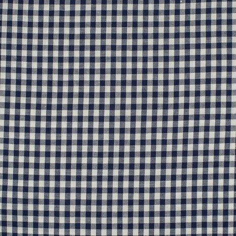 marine blauw 5mm boerenbont ruitje - katoen KicKenStoffen