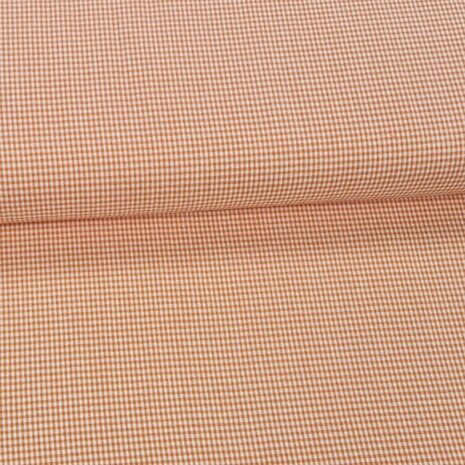 oranje 2mm boerenbont ruitje - katoen KicKenStoffen 