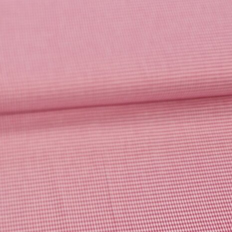 fuchsia roze 2mm boerenbont ruitje - katoen KicKen Stoffen