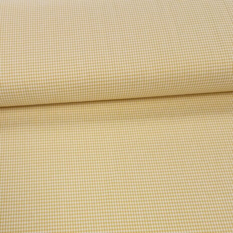 geel 2mm boerenbont ruitje - katoen KicKen Stoffen