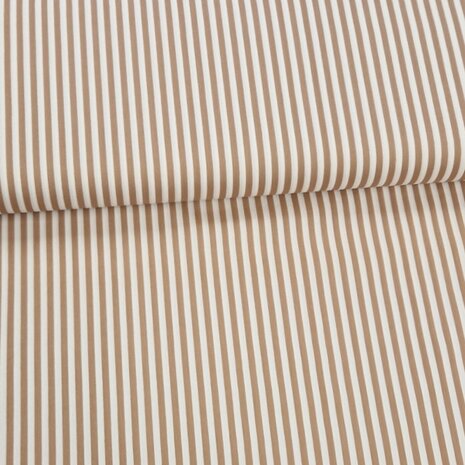 beige wit strepen katoen KicKenStoffen