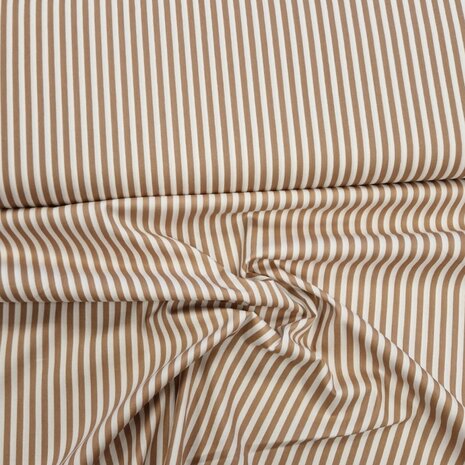 beige wit strepen katoen KicKenStoffen