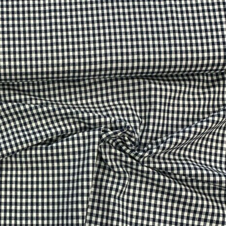 marine blauw 5mm boerenbont ruitje - katoen KicKenStoffen