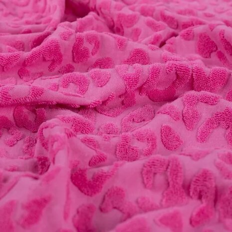 Jacquard Leopard Fuchsia  KicKenStoffen