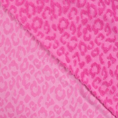 Jacquard Leopard Fuchsia  KicKenStoffen