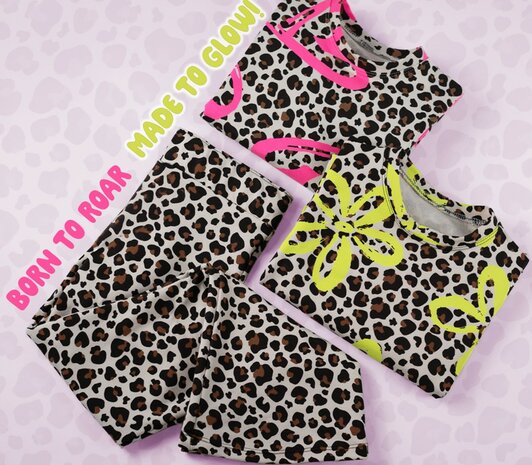 Qjutie panter neon french terrry - KicKenStoffen