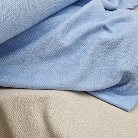 Cotton Jaquard Libbie licht blauw KicKenStoffen