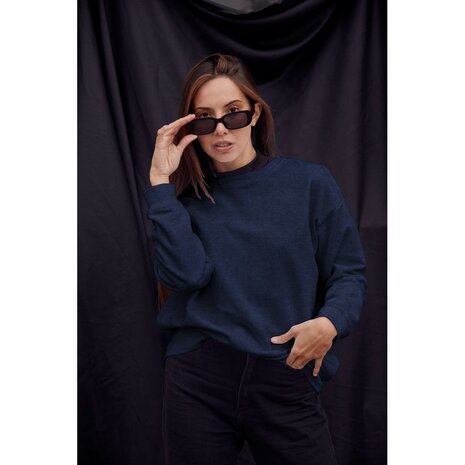 sweater denim knit poppy