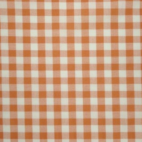 Artikel 1865 -  oranje ruitjes stof KicKenStoffen - Gingham