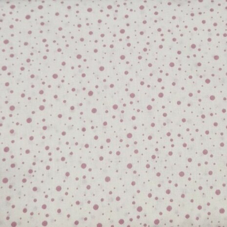 off white oud roze confettie stipjes katoen - BEEBSstofjes van KicKenStoffen