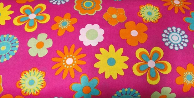 BEEBS Grote bloemen udi katoen - kickenstoffen