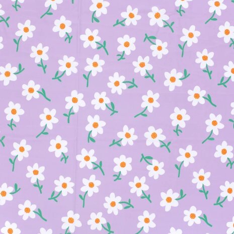 lila daisy bloemen lycra swimwear KicKenStoffen