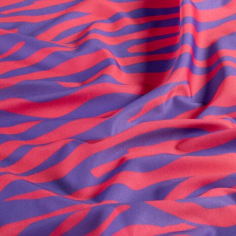 zebrastof fuchsia - lycra swimwear KicKenStoffen