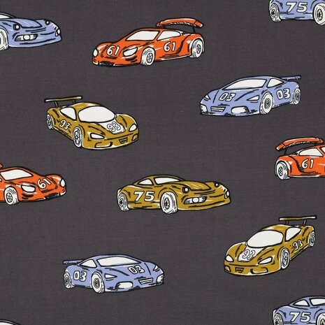 raceauto frenchterry grijs 05055 verheestextiles uit Poppy 25