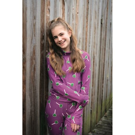 Lollypop tricot paars groen met glitters - uit Poppy 25 Verheestextiles bij KicKenStoffen